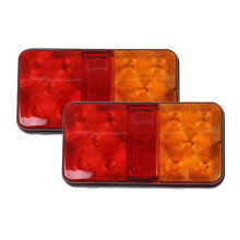 12V 10 LED Amber Röd Släpvagnsbakljus Blinkers Broms Varningsljus Stoppljus Lastbil Husbil