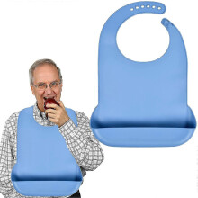 Bavoirs en silicone pour adultes avec récupérateur de miettes, ajustables pour hommes et femmes