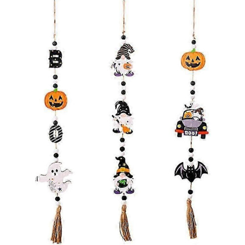 Ghirlanda di legno rustica a tema zucca per Halloween