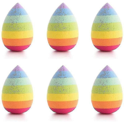 6-Pack Multicolored Foundation Sponges for Flawless Puff Application