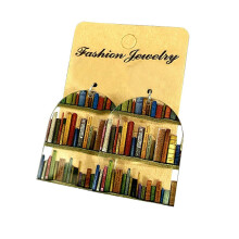 Boucles d'oreilles pendantes bibliothèque multicolores et vibrantes pour femmes