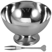 Premium Silver Stainless Steel Sundae Cups Ice Cream Bowls Storage Holder for Hotel 1Set