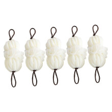 5pcs Beige Exfoliating Large Loofah Shower Pouf Body Scrubber Daily Gentle Skin Cleansing