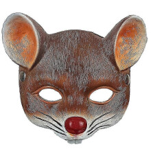 3D Mouse Carnival Mask Party Face Cover Cosplay Halloween Supplies for Kids Adults Brown Z