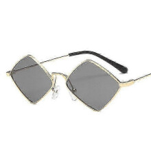 Fashion Gold Gray Women Metal Rhombus Sunglasses 1pc