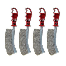 4Pcs Wear Resistant Outdoor BBQ Grill Scrubber Convenient Cleaning Brush