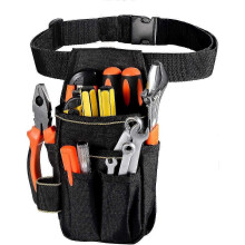 Small Waist Tool Bag 600D Oxford Canvas Adjustable Belt Electrician Carpenter Maintenance