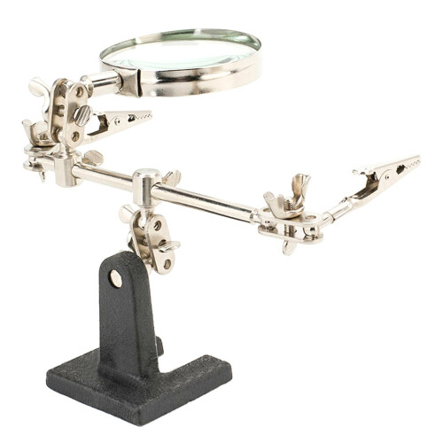 2.5X Magnifying Glass Adjustable Helping Hand with Alligator Clips Station 1