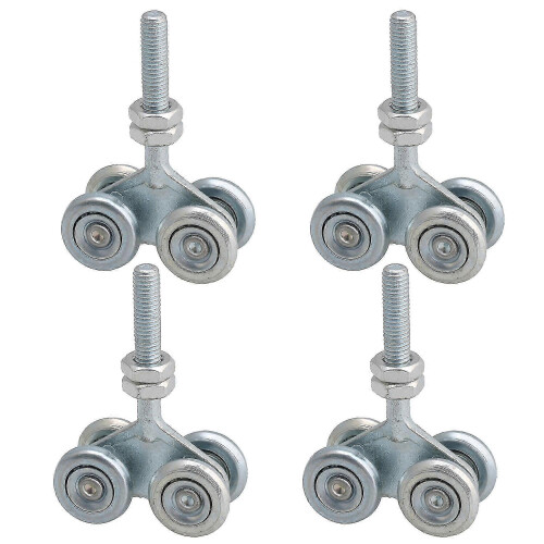 4er-Pack H4-3 Silberne Schwerlast-Schiebetür-Schienenrollen-Set