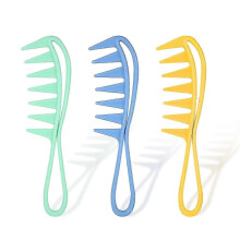 3Pcs Shark Tooth Large Wide Comb for Curly Wet Wavy Thick Hair Wig Salon Yellow Blue Green