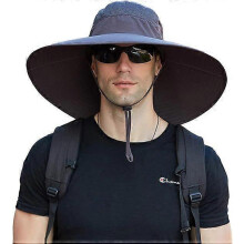 UPF50+ wasserdichter Sonnenhut mit extra breiter Krempe zum Angeln, Wandern und Campen