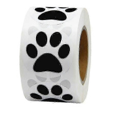 Rouleau de 500 autocollants empreintes de pattes d'ours et de chien, 1,5 pouce, cadeau idéal (pour vous - 1)
