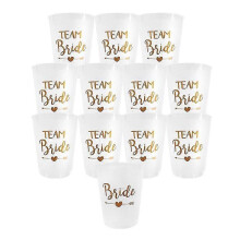 Lot de 12 gobelets en plastique translucide pour enterrement de vie de jeune fille