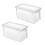 BPA-Free Clear Plastic Fridge Organizer Boxes with Lids 2-Pack Kitchen Food Storage Set for Home 1