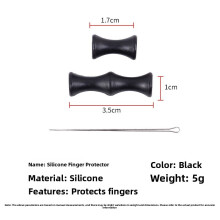 (Black)Silicone Archery Bowstring Finger Protector Tabs Guard For Recurve And Compound Bow