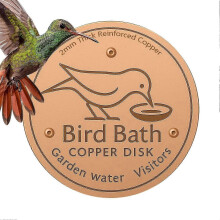 Premium Copper Birdbath Disc with Support Base and Cleaning Insert Fits Most Bird Baths