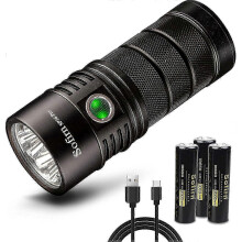 Ultralyssterk SP36 Pro 8000 lumen lommelykt med 3x18650 batterier