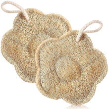 Natural Loofah Sponge Set for Gentle Exfoliation Travel Body Scrubber and Cotton Pouch