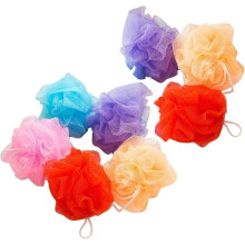 Vibrant 8 Pack Bath Loofah Set for Rich Lather and Gentle Exfoliation with Quick Dry Hanging Rope