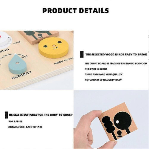 Wooden Weather Station Set for Kids - Educational Science Cognitive Forecast 1