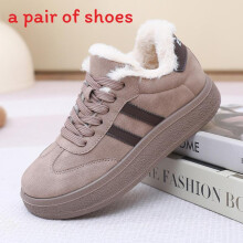 (Coffee,38)Board Shoes Womens Fleece Thicksoled Versatile Cotton Shoes Retro Sporty Casual Warm Shoes