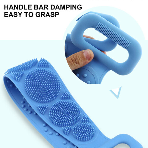 Doppelseitiger, peelender Silikon-Badetuchschwamm für die Dusche 1