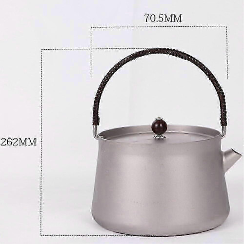 Titanium Camping Kettle 800ml for Hiking Backpacking Coffee Brewing Ultralight Rustproof 2