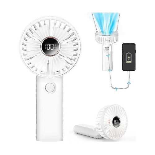 Ventilatore portatile silenzioso ricaricabile tramite USB, da collo, convertibile 2 in 1 1