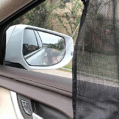 Black Magnetic Sunshade Curtains for Car Side Windows 4 Pack 75x50cm 1