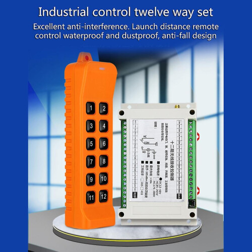 Wireless Digital 433MHz 12-Way RF Remote Control Switch Set with Receiver & Transmitter 2