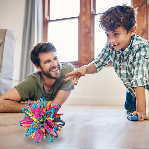 Rainbow Shrinking Expandable Breathing Ball Hand Catch Colored Magic Flower Ball Toy 1