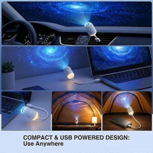 HDSmartDynamic 5DHolo NightlightGalaxystar 2in1Projector 360Rot USBPwr PlugPlay24Films 2
