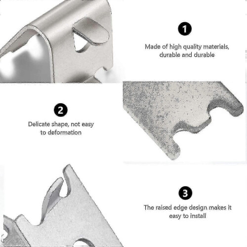 12 Pcs Silver Commercial Fridge Freezer Shelf Clips 1.5mm Thick Support Brackets 2
