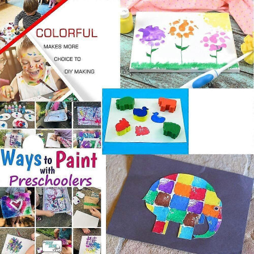 27pcs Kids Sponge Paint Brushes Kits Early DIY Learning Drawing Set 1