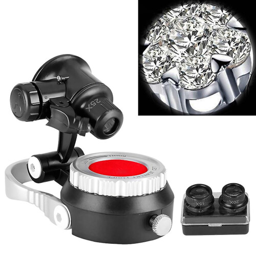 Lente d'ingrandimento a LED per gioiellieri, 10X, 20X, 25X, per gemme e gioielli. 1