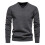 (DarkGray,M)Minimalistischer Baumwollpullover mit V-Ausschnitt für junge Männer Herbstsaison mit Farbe einfarbig 1