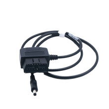 12/24V RA OBD Power Supply Cable for Solar Panel to Vehicle Battery 16Pin Male to DC5521 OBD2 Interface Charging Adapter