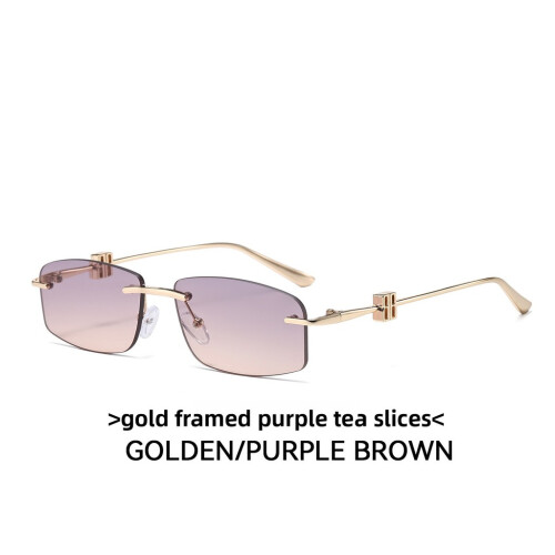 (Style 4)Modern Ladies Men Square Frameless Sunglasses With Uv400 Protection For Daily
