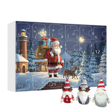 Calendrier compte à rebours gnome de Noël personnages en plastique pour enfants cadeau festif