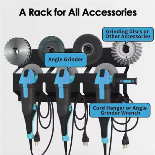 2X Angle Grinder Wall Storage Mount Metal Wall-Mounted Hanging Shelf Fixed Polishers Holder Stable Storage 2