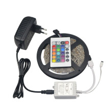 (10-EU)Cinta Ledmeter 12v 3528rgb No Impermeable para Iluminación de Fondo de TV con Mini Controlador Remoto