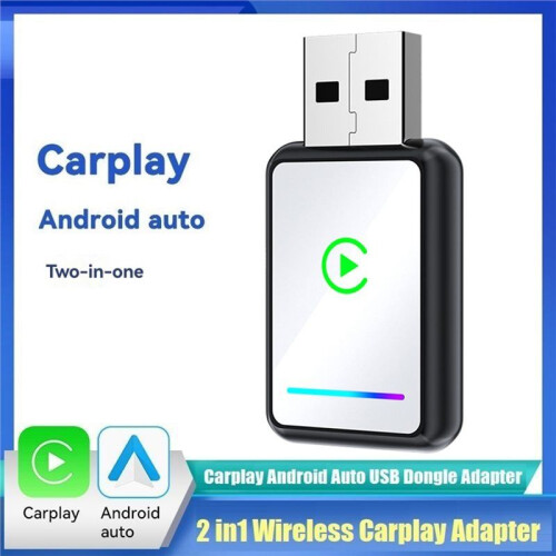 2IN1 Wireless CarPlay Android Auto USB Adapter Dongle   Box Plug  Converts Wired Carplay to Wireless B 1