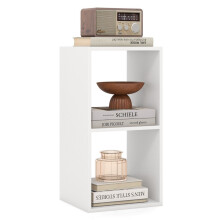 Boekenkast met 2 compartimenten kubusplank staande plank open plank opbergplank voor woonkamer wit