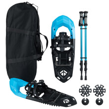 Sneeuwschoenenset 62 cm met wandelstokken, draagvermogen 90 kg
