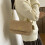 (Khaki) Women's flocked embossed flap baguette bag 1