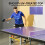 SPORTNOW 9 ft Folding Ping Pong Table Top for Billiard Tables with Net 5