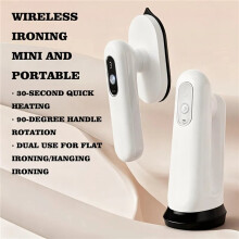 2X Portable Cordless Steam Iron, Foldable Electric Travel Steamer with Digital Display