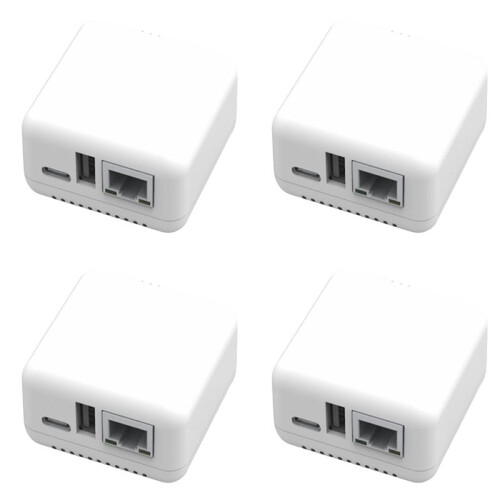4PCS NP330 Network USB 2.0 Print Server USB2.0  Printer Server 100Mbps RJ45 Connection for Androids Phones EU Plug