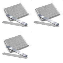 3 Set Nail File 180 Grit Russian Manicure Reusable Peel and Stick Nail Files, Replaceable Emery Boards,Steel Base