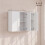 Homcom HOMCOM Bathroom Wall Cabinet, 3 Doors, Adjustable Shelf, High Gloss White 3